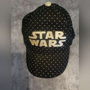 Star Wars Hat Gold Glitter Logo Baseball Cap Adjustable Polka Dots Black Casual